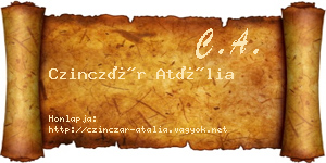 Czinczár Atália névjegykártya